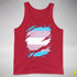 Transgender Pride Flag Ripped Reveal Premium Tank Top - Red